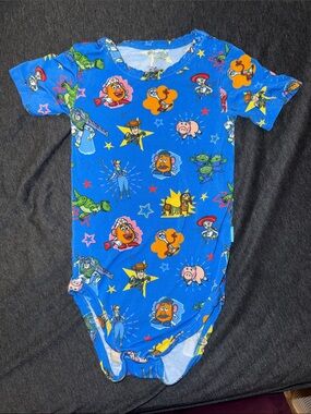 Posh Peanut Blue Toy Story Character Print One-Piece Bodysuit